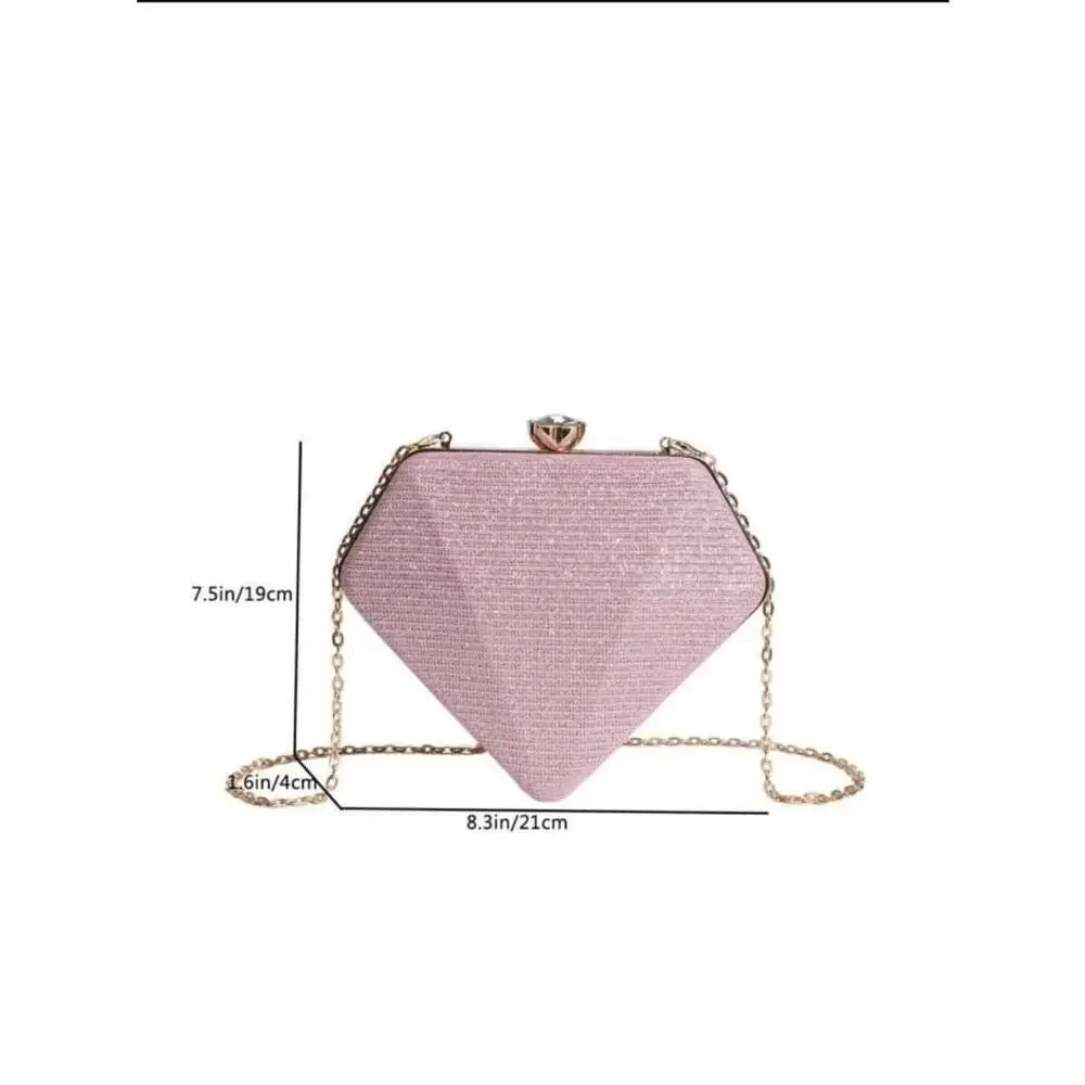 Diamond Shaped Crossbody Bag In Gold - Picture 4 of 6